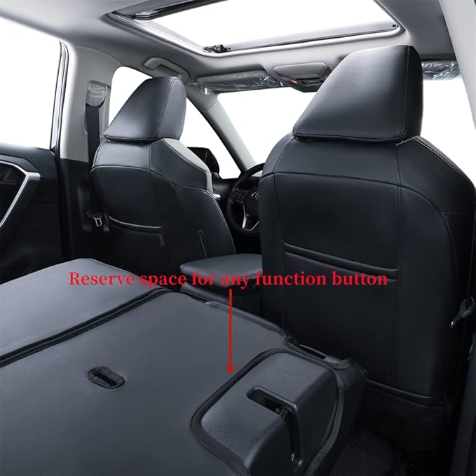 coverdream Custom Seat Covers Compatible with Select Toyota RAV4 Hybrid 2016 2017 2018 Models - Leatherette (Black/Gray,Full Set)