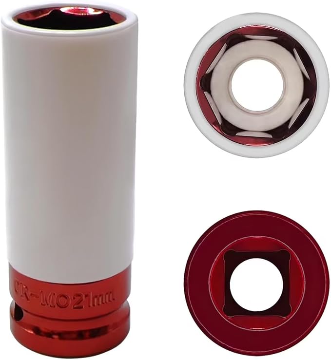 21mm 1/2" Drive Wheel Protector Impact Socket, Lug Nut Socket, Non-Marring Thin Wall Deep Socket
