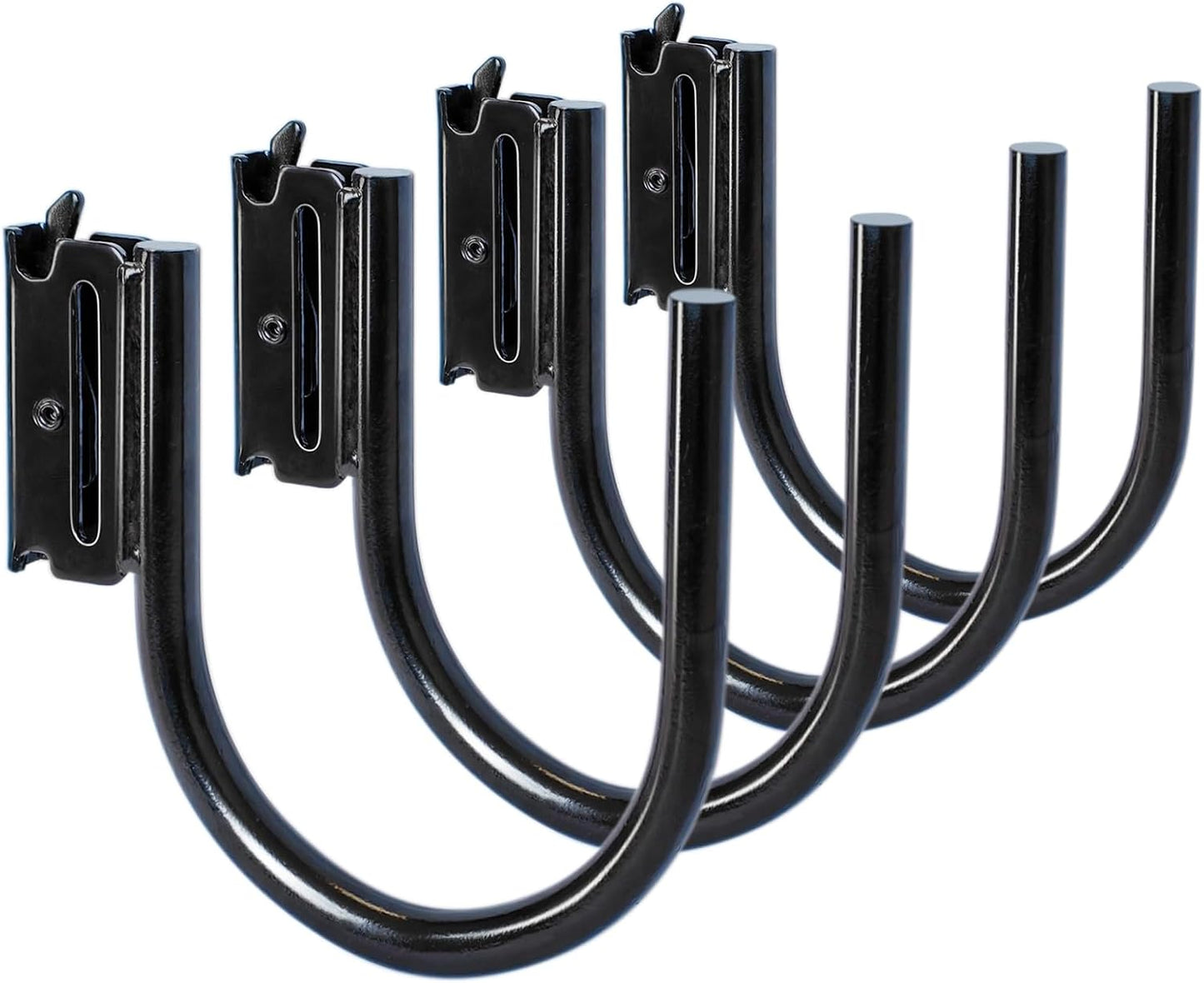 4-Pack 4" E Track J Hooks, Heavy Duty Black Steel Hanger 1,400lbs Break Strength E-Track Tie Down Accessories for Box Truck, Enclosed Trailer, Garage, Vans, Warehouse, Workshop