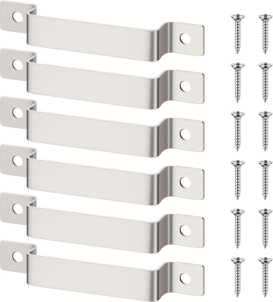 6 Pcs Tape Measure Clip Tape Measure Holder Bench Belt Universal Tool with Screws Stainless Steel Tool Hanger Storage Dock for Mount Drill Power Measures and Belt Clips (Silver)