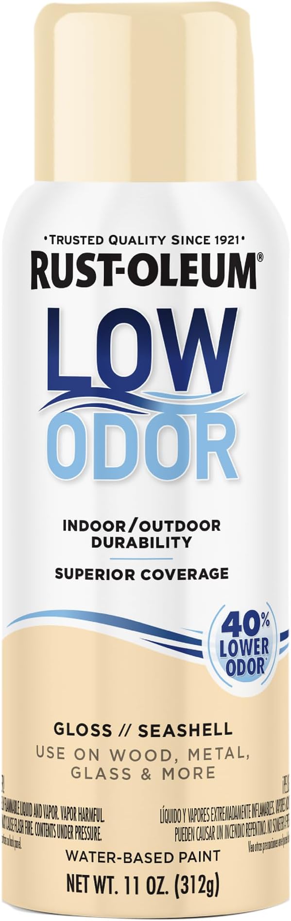 Rust-Oleum Low Odor Premium Spray Paint, 11 oz, Gloss Seashell