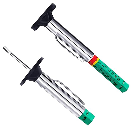 GODESON Tire Tread Depth Gauge,Two-Sided Smart Color Coded Tire Tread Depth Measurement Tool, Tire Wear Gauge in 32nds(Pack of 2)