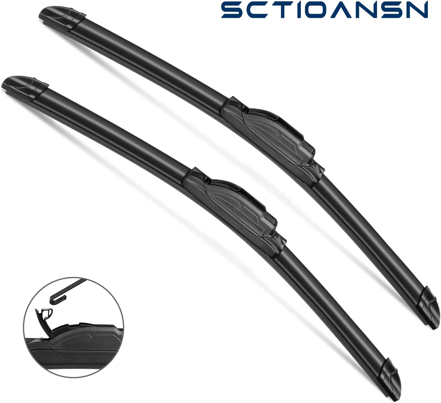 3 Wipers Set for Mitsubishi Mirage 2014-2020, Windshield Wiper Blades Original Equipment Replacement Front and Rear- 24"/16"/12A" (Pack of 3) J- HOOK