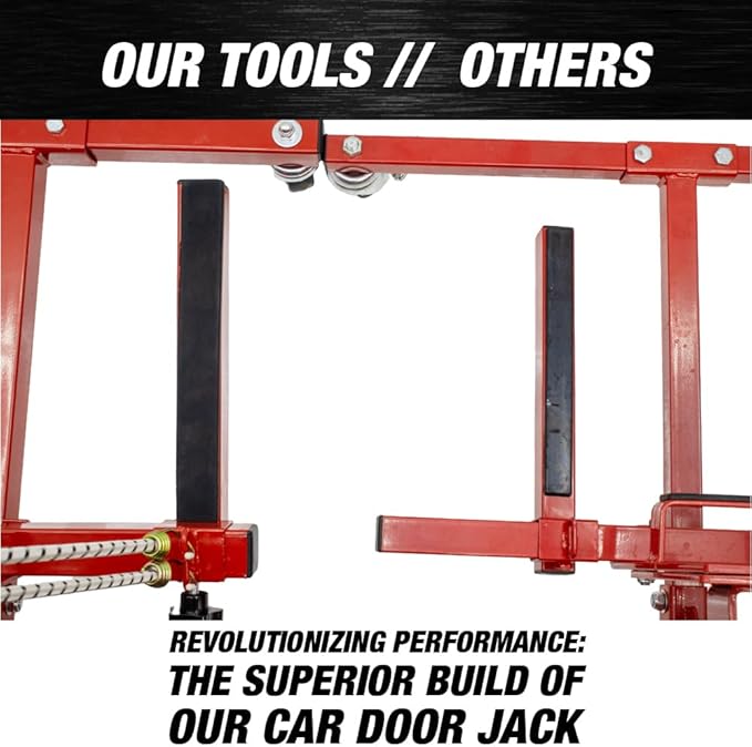 LAUCO Car Door Installer and Remover Jack Lift Hoist, Heavy Duty Car Door Jack, Floor Jack, Trolley Service Lift Floor Jack with 4 Steel Swivel Castors Hoist Jack Stand Dolly Red- [7756]