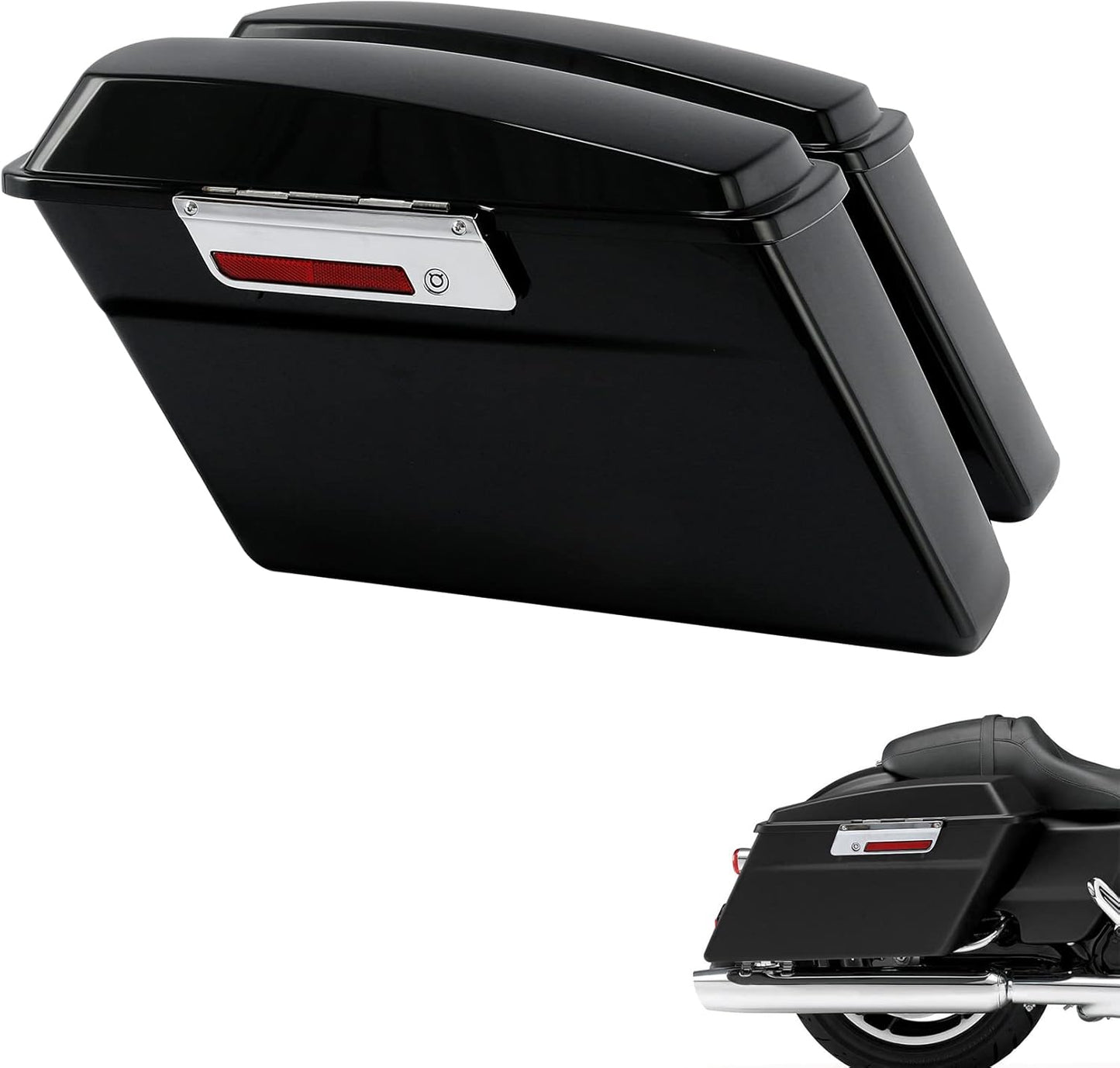 Green-L Gloss Black Hard Saddlebags Fit for Harley Touring Road King Street Glide Electra Glide Ultra 1994-2013