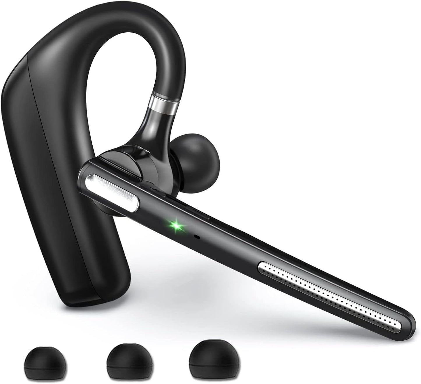 Bluetooth Headset V5.4, Wireless Bluetooth Earpiece with CVC8.0 Dual Mic Noise Cancelling 110 Hours Talktime for Cell Phone/iPhone and Android Headphones for Trucker/Driver/Business