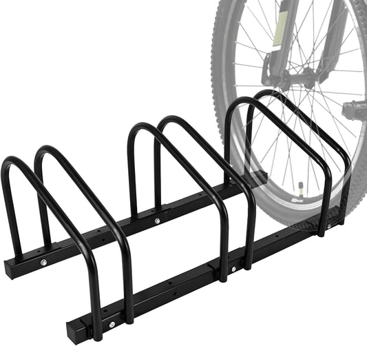 iCool Bike Stand for 3 Bikes, Parking Rack - Garage to Outdoor Use, Max. Tire Width 2.15"