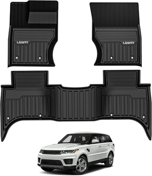 LASFIT Floor Mats Fit for Land Rover Range Rover Sport 2014-2022, Custom Fit TPE All Weather Waterproof Floor Liners 1st & 2nd Row Car Mats, Black, Easy to Clean