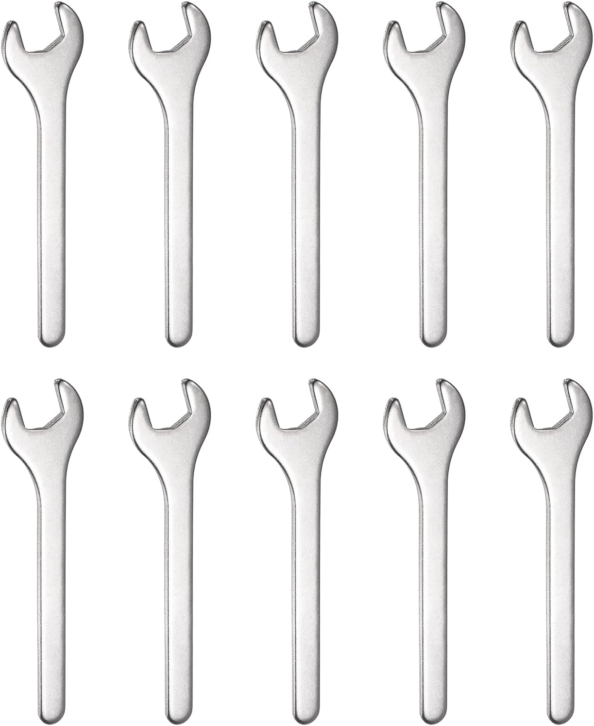 HARFINGTON 10pcs Small Wrench Open End Wrench 13x108x3mm Metric U-Shaped Single Open Ended Spanner Super Thin Small Flat Head Galvanizing Wrench for Automotive Repair Furniture Assembly