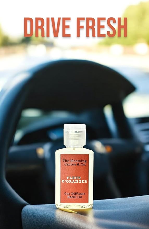 The Blooming Cactus & Co. - Car Diffuser Refill - Fragrance Oil Diffuser Refill - Reed Diffuser Refill 30 gr (Fleur D'Oranger)