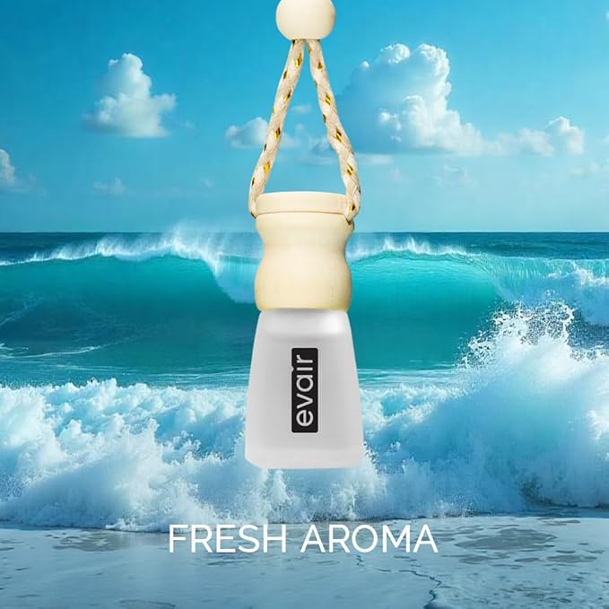 Evair Ocean Rush Scent For Car Air Freshener | Hanging Air Fresheners with Wooden Diffuser, Best Air Freshener with Long Lasting Fragrance from Essential Oil