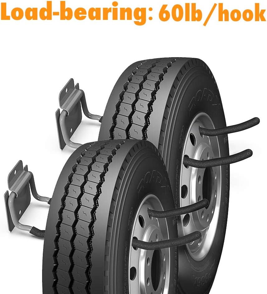 TORACK Garage Hooks Tool Organizer, 4 Pack Heavy Duty Steel 12" Wave Hooks, Wall Mount Garage Storage Utility Hook for Car Tires, Ladder, Chairs, Power Tools, Garden Tools