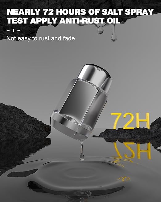 GAsupply 12x1.5 Chrome Lug Nuts, Closed End Bulge Acorn Lug Nuts Cone Seat 1.38" 35mm Tall 3/4" 19mm Hex, 20 Pack