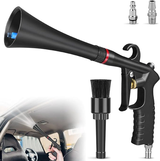 Tornado Car Cleaning Gun, Dry Car Detailing Tools, Aluminum Alloy Bearing Nozzlefor, Car Quickly Blasts Dirt and Dust Works with Air Compressor (Black)