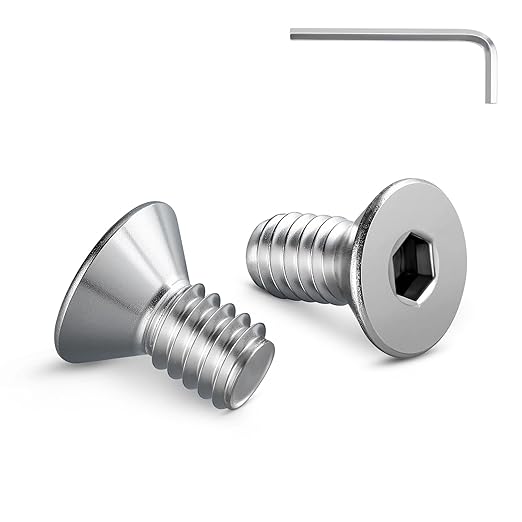 1/4-20 Bolt, 1/4-20 x 1/2 Inch Flat Socket Head Screws 30Pcs, 304 Stainless Steel 18-8 Countersunk Bolts, Full Thread, with Hex Spanner