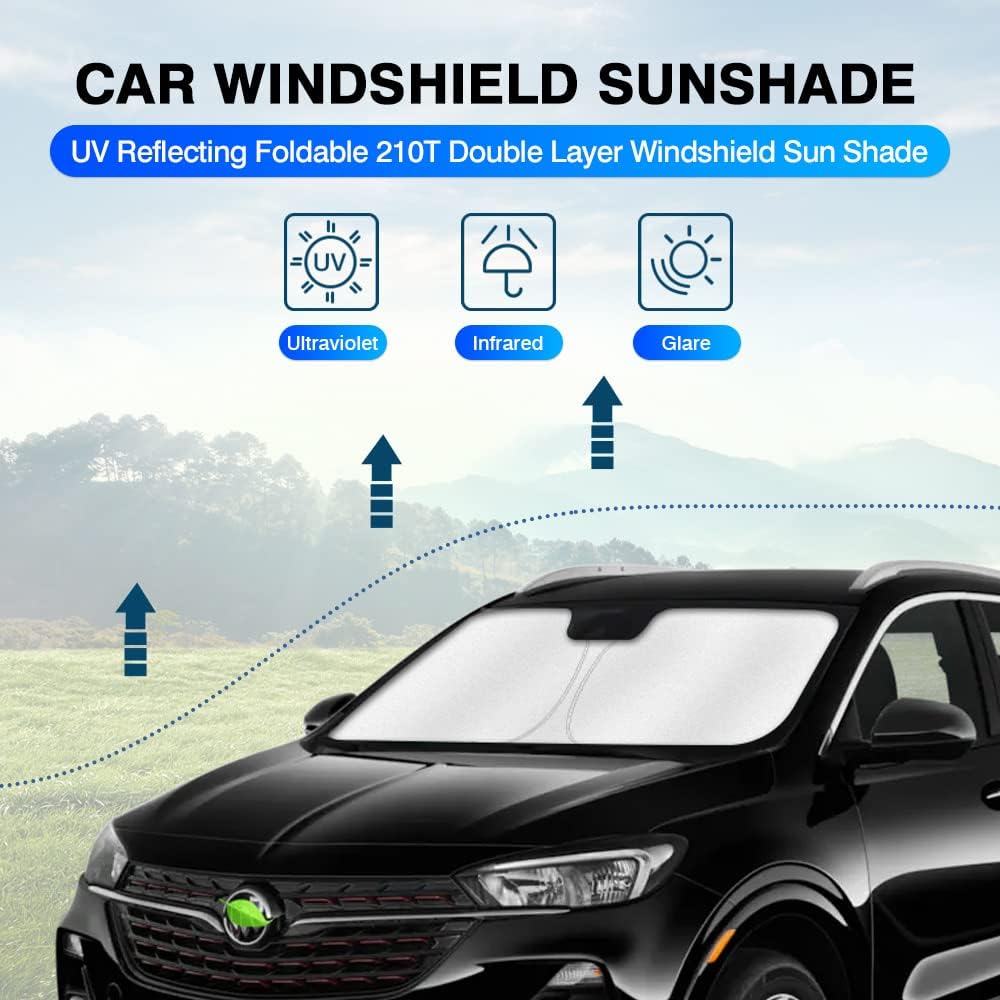 KUST Windshield Sun Shade for Buick Encore GX Accessories 2020-2025 2026 Sunshade Window Sun Visor Protector Foldable Blocks UV Rays Keep Your Car Cooler