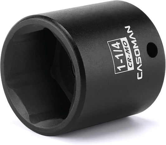 CASOMAN 1/2" Drive x 1-1/4" Impact Socket, 6-Point, SAE, CR-MO