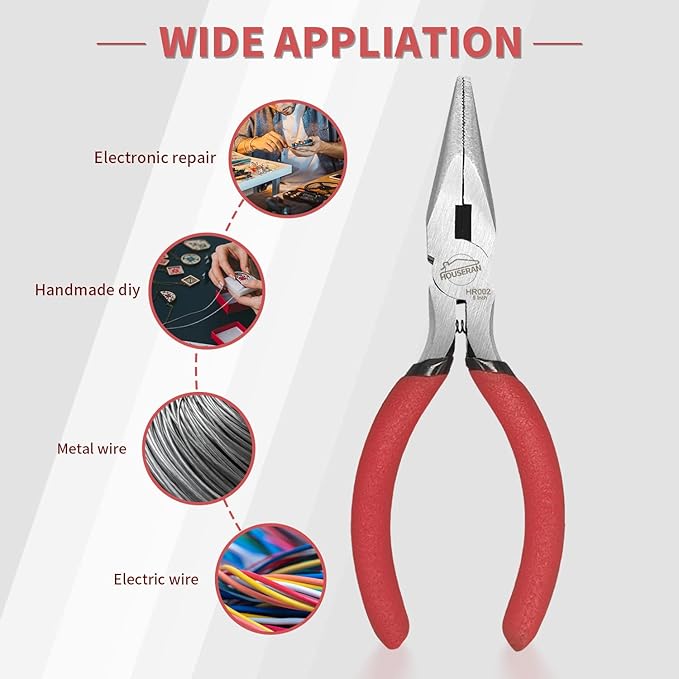 Needle Nose Plier, 5 Inch, Needle Noses Pliers Set, 2 Pack, Small Needle Nose Pliers, Long Nose Pliers with Side Cutter, for Cutting and Bending Wire