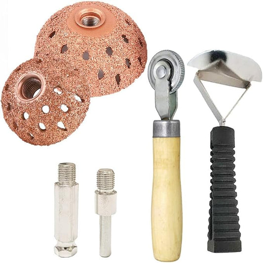 Tire Repair Patch Tools Tire Buffing Wheels 42 mm 55 mm Tungsten Steel Buffing Wheel with Tire Patch Roller Scraping Cutter for Car Tire Grinding Polishing Accessories Kit