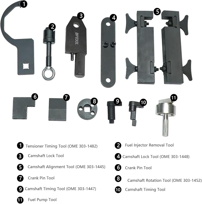 Camshaft Alignment Tool Kit for Land Rover Jaguar Discovry 4 Rang Rover Sport V8 5.0 L V6 3.0L Engine Timing Tool with Fuel Pump/Injector Tool Whole Set