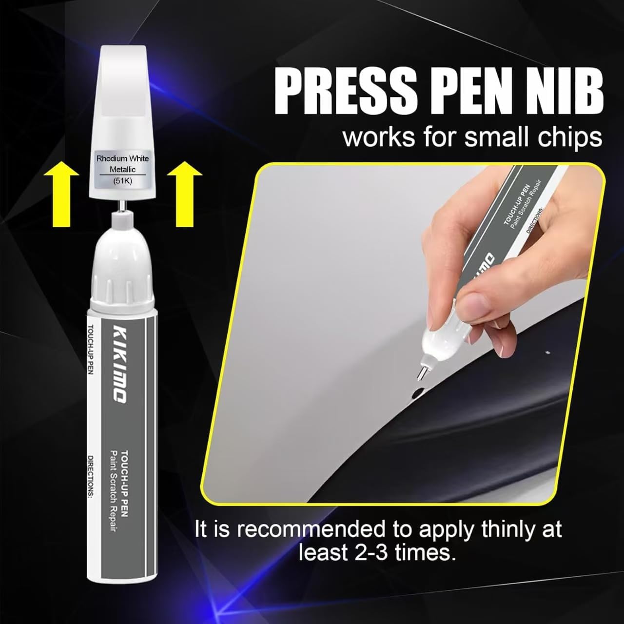 KIKIMO for Mazda Touch Up Paint(Platinum Quartz Metallic(47S)), Car Paint Repair Kit for Mazda, 2 In 1 Scratches Repair with Pen Tip and Brush, Color-Matched for Quick & Easy Fix