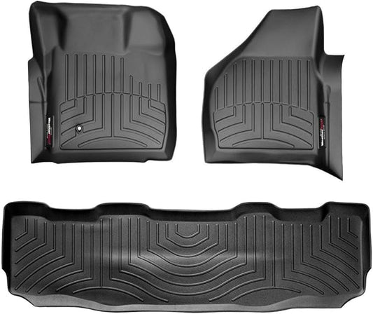 Weathertech Custom Fit FloorLiners for Ford Super Duty - 1st & 2nd Row (441201-440022), Black