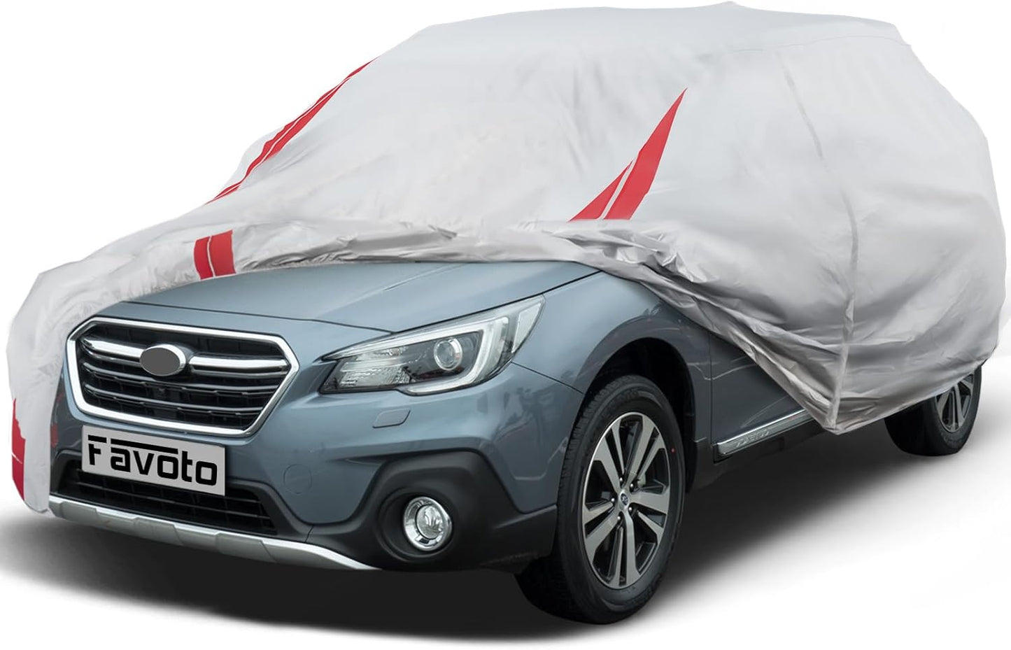 Favoto SUV Car Cover Waterproof - Custom Fit for Subaru Outback (1999-2024) All Weather for Automobiles Outdoor with Reflective Stripe Snow Sun Dust UV Protection Full Exterior Cover