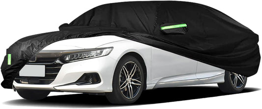Car Cover Custom Fit for Honda Accord Sedan/Coupe (2001-2023)，All Weather 210T Windproof Car Covers with Windproof Strap and Driver Door Zipper/Sun Snow Rain Dust Protection