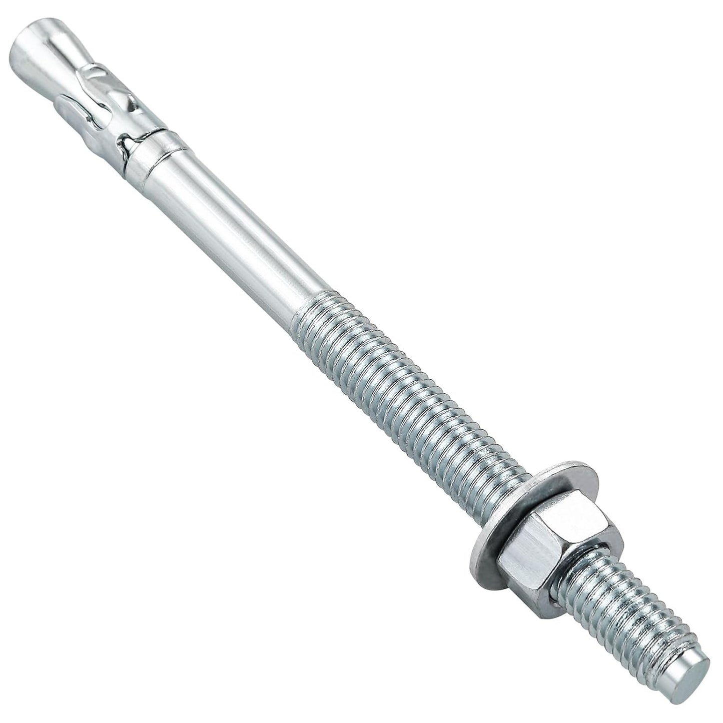 5/8x4-1/4 10Pcs Inch Standard Fasteners for Heavy-Duty Zinc Wedge Anchors for Cement and Concrete