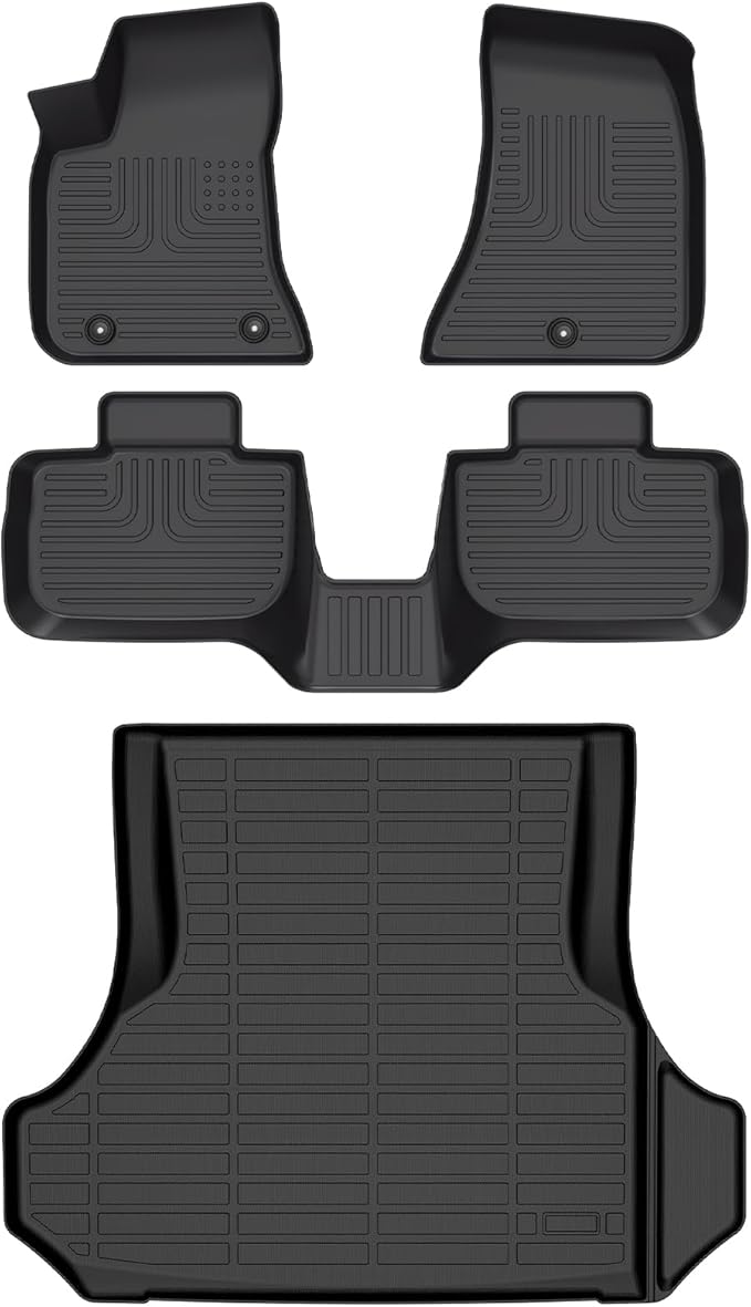 AIPOIL® Floor Mats & Cargo Liner Set for 2011-2023 Dodge Charger RWD & Chrysler 300 RWD All Weather Protection TPE Anti-Slip Automotive Full Set Custom Car Mats Accessories - Black