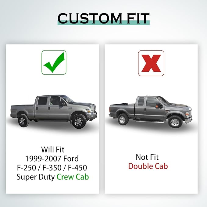 KARPAL Floor Mats Fit for 1999-2007 Ford F-250/ F-350/ F-450 Super Duty Crew Cab, Custom Fit All Weather TPE Ford Super Duty Accessories 1st & 2nd Row Car Floor Liners