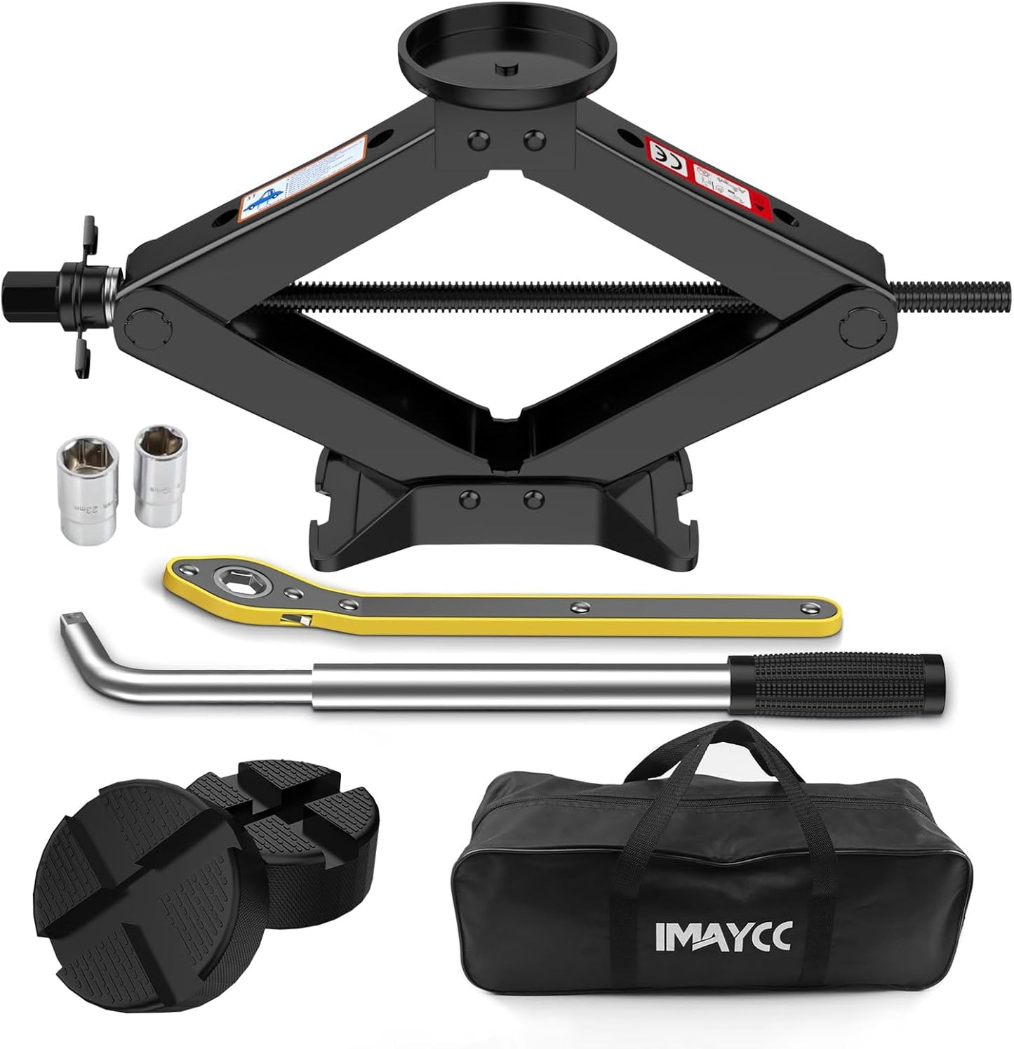 Scissor Jack 3 Ton, 4.1"-18.3" Lifting Car Jack, Heavy Duty Car Jack Kit, Portable Tire Changing kit with Lug Wrench, Tire Jack Tool for Car SUV MPV