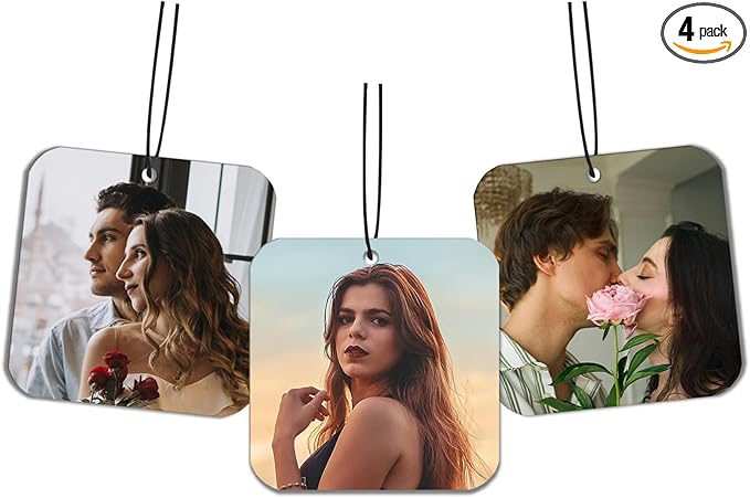 Custom Air Freshener for Car - Personalized car Air Freshener, Double Sided Print Photo/Logo With Scents Freshener, Smell Fresheners With Picture for Wardrobe, Bathroom, Car Hanging Decorate