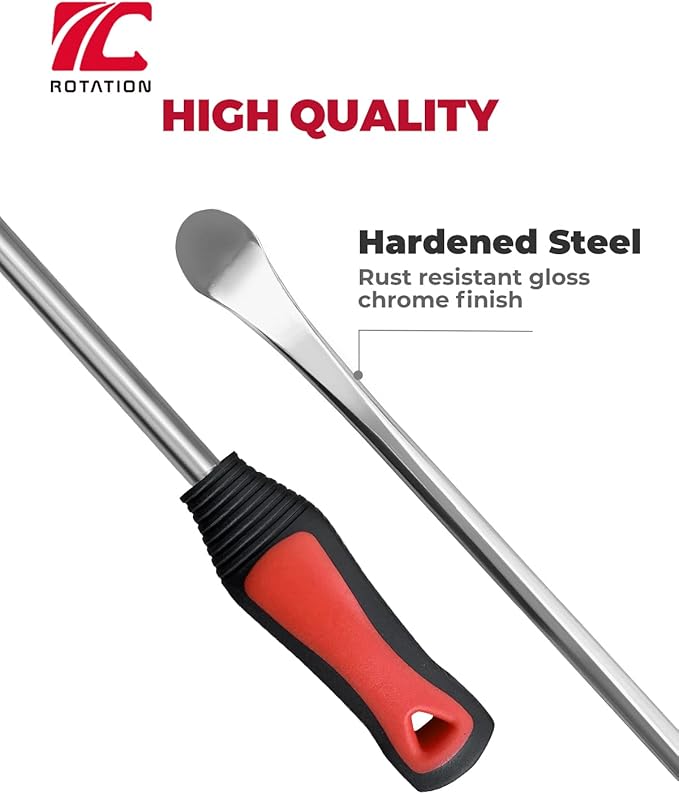 ROTATION 11.5 inch Steel Tire Spoon Lever Iron Tool Kit, Professional Tire Changing Tool for Motorcycle, Dirt Bike, Lawn Mower, 3 pcs Tire Spoons, 2 Rim Protector | 5-Piece Set