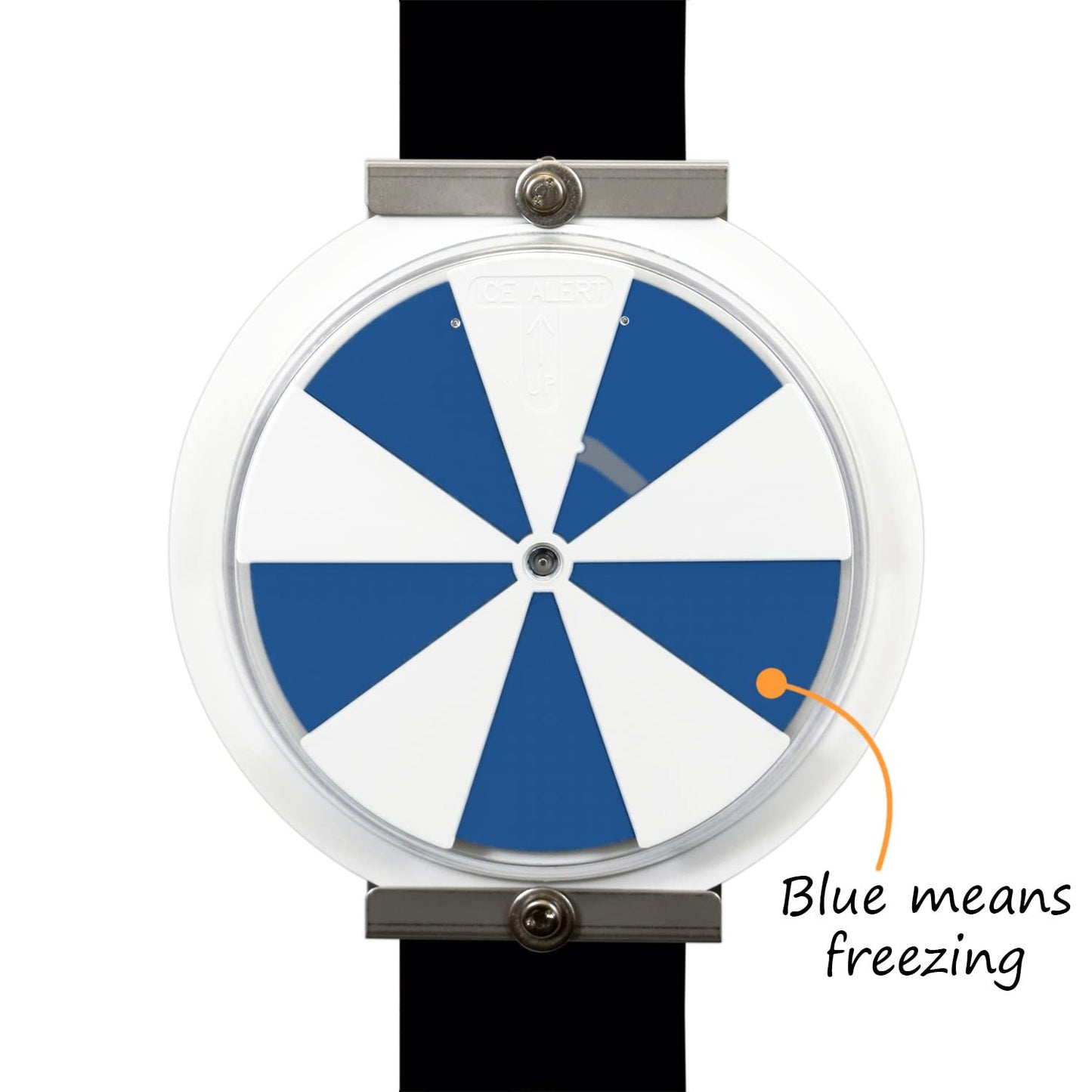 SmartSign Ice Alert Indicator Sign - 6 inch Diameter, Temperature-sensitive Mountable Roadway Reflector, Medical Grade Polycarbonate, Grey, Blue and White, Made in USA