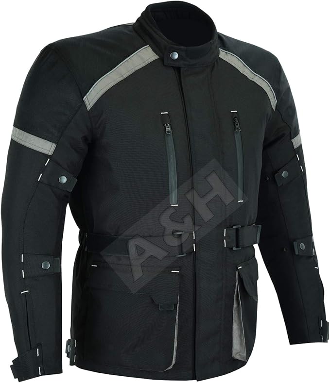 A&H Apparel All Season Mens Motorcycle Touring Jacket with CE Approved Armor Mens