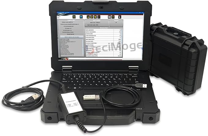 Diesel Laptops for Deutz Diagnostic Scanner Tool for Deutz DeCOM SerDia Support CAN K/L-Line with Serida 4.0 Dongle Software+Serpic (Adapter with 4.0 Dongle+Serpic(Delll))