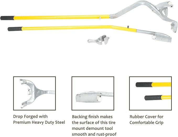 BLACKHORSE-RACING 22.5" to 24.5" Tire Changer Mount Demount Removal Tool Tubeless Truck Extra Bead Keeper Yellow