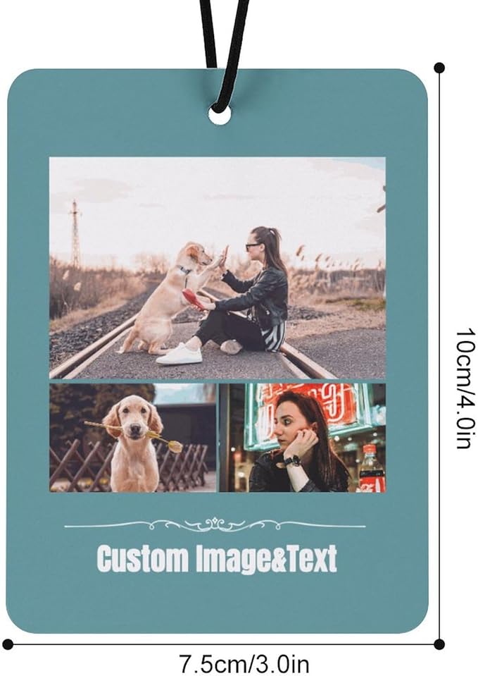Custom Air Freshener for Car - Double Sided Printed Personalized with Picture Photo Text -Personalized gift for Valentine’s Day Birthday Christmas