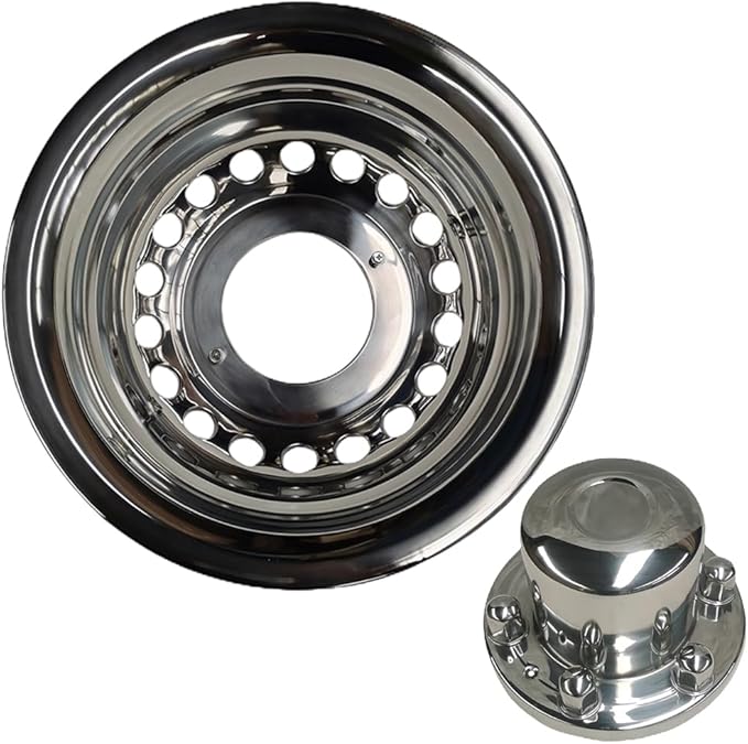 K16A 16" Polished Stainless Steel Dually Wheel Simulator,4pcs Snap on Hubcaps,6 Lug 18 Hand Hole Wheel Cover fit for 2012-2021 Dodge, Mercedes and Freightliner Sprinter Van