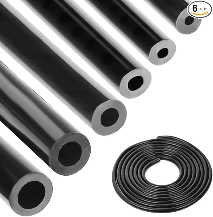 Silicone Vacuum Tubing Hose 10 FT 6PCS, 1/8" 5/32" 3/16" 1/4" 5/16" 3/8" ID High Performance 130PSI, Engine Automotive Vacuum Silicone Hose Line Kits