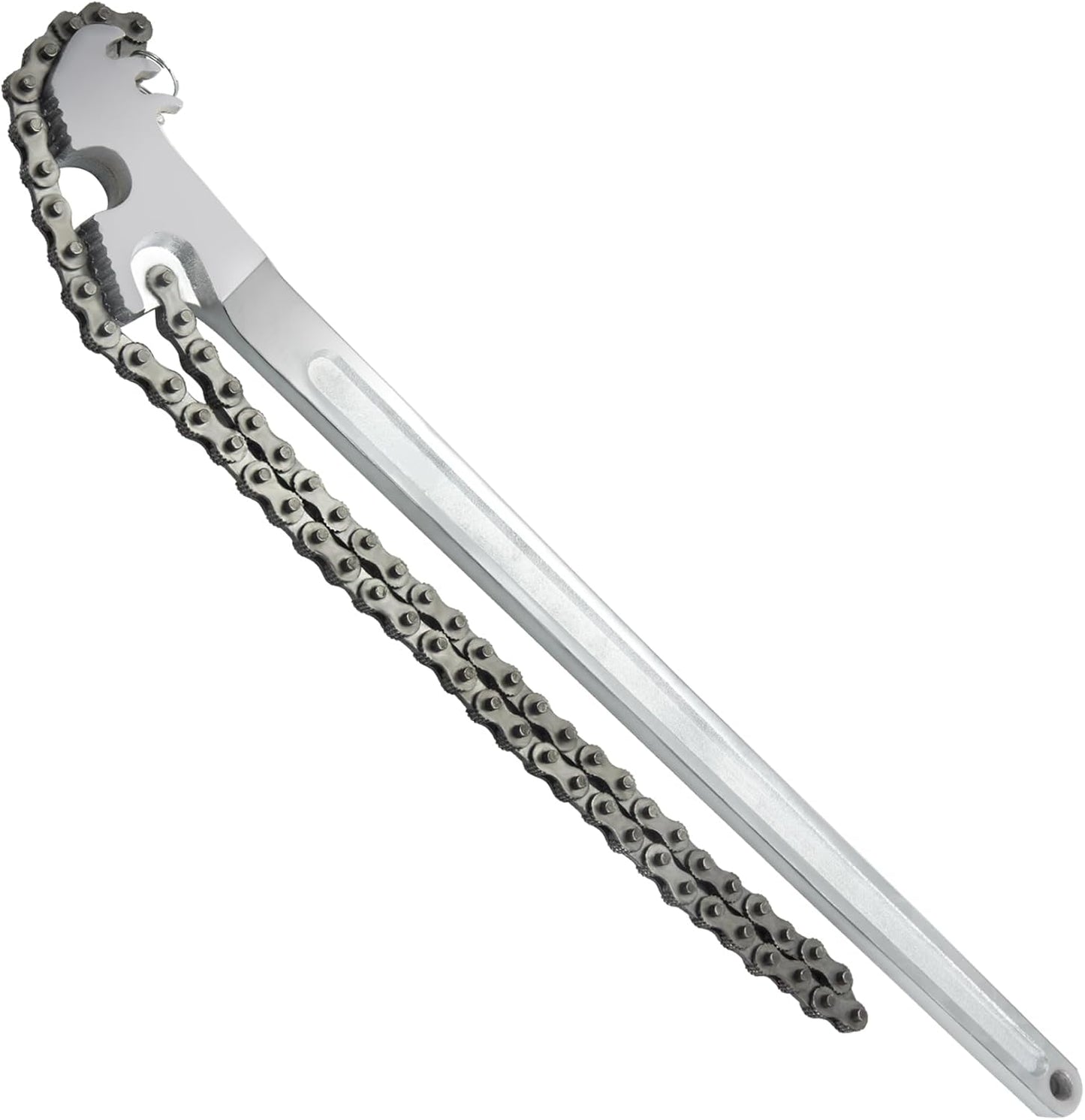 24 Inch Heavy Duty Carbon Steel Pipe Wrench, Fits Max 12 Inch Diameter, Adjustable Large Chain Oil Filter Wrench for Universal Use
