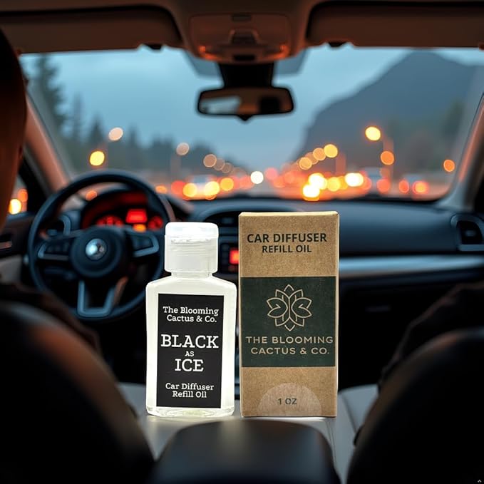 The Blooming Cactus & Co. - Car Diffuser Refill - Fragrance Oil Diffuser Refill - Reed Diffuser Refill 30 gr (Black Ice (Type))