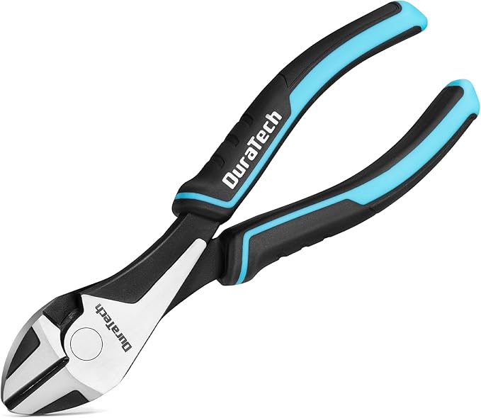 DURATECH 7" High Leverage Diagonal Cutters, Cr-Ni Wire Cutters, Side Cutters for Cutting Wire, Diagonal Cutting Pliers with Comfortable Grip