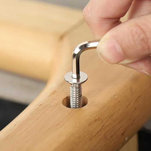 5/16-18 Bolt, 5/16-18 x 1-1/2 Inch Flat Socket Head Screws 15Pcs, 304 Stainless Steel 18-8 Countersunk Bolts, Full Thread, with Hex Spanner