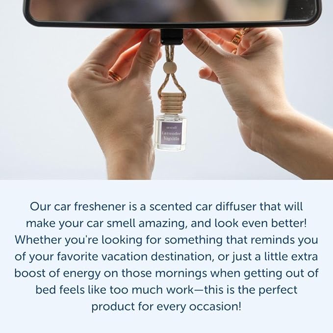 CANDECraftCo Car Air Hanging Fragrance Oil, Car Auto Freshener for Essential Oils, Scents Fragrance Aromatherapy Automobile Diffuser, Long Lasting (Flannel Pine)