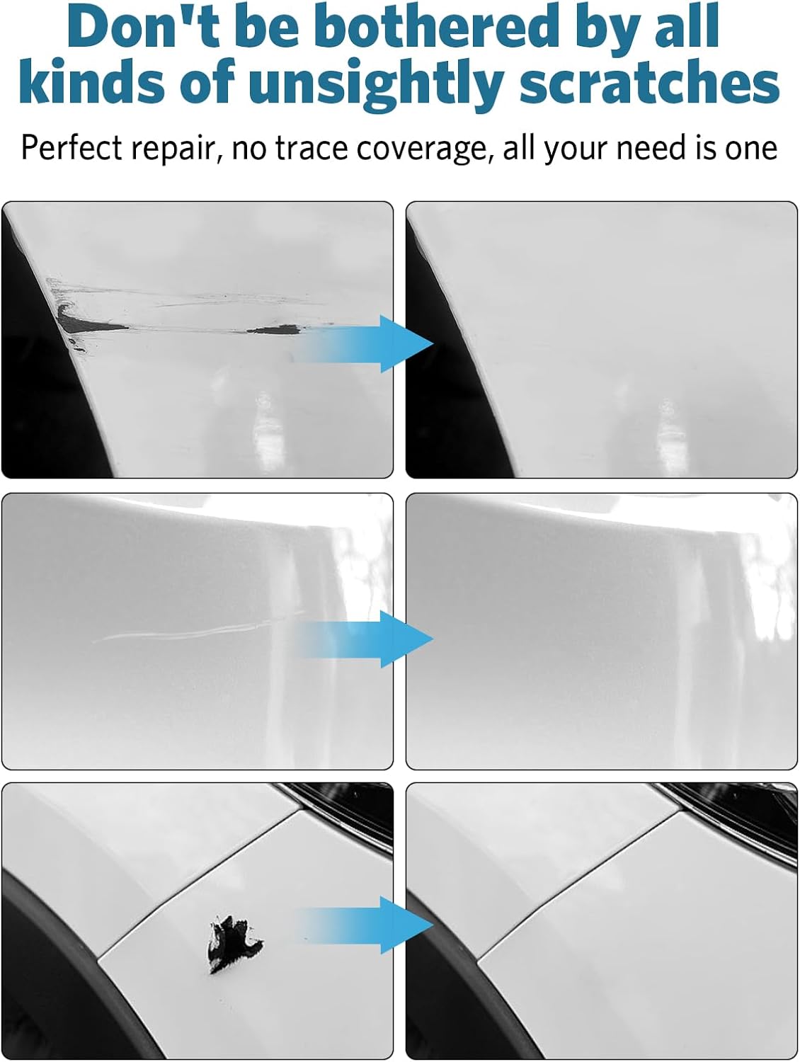 Sterling Gray Metallic(UJ) Touch Up Paint for Ford, Car Paint Scratch Repair Remover Pen Color Exact Match, Quick and Easy Fix Automotive Chips and Nicks Scuff