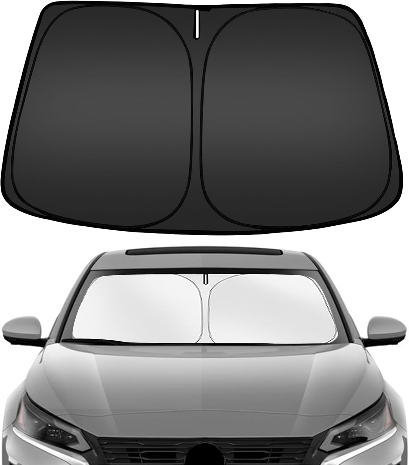 ARISMOTOR Windshield Sun Shade for Ni-ssan Armada 2017-2024, Custom Fit Foldable Front Window Sunshade Sun Visor Protector, Block UV Rays Keep Your Car Cooler