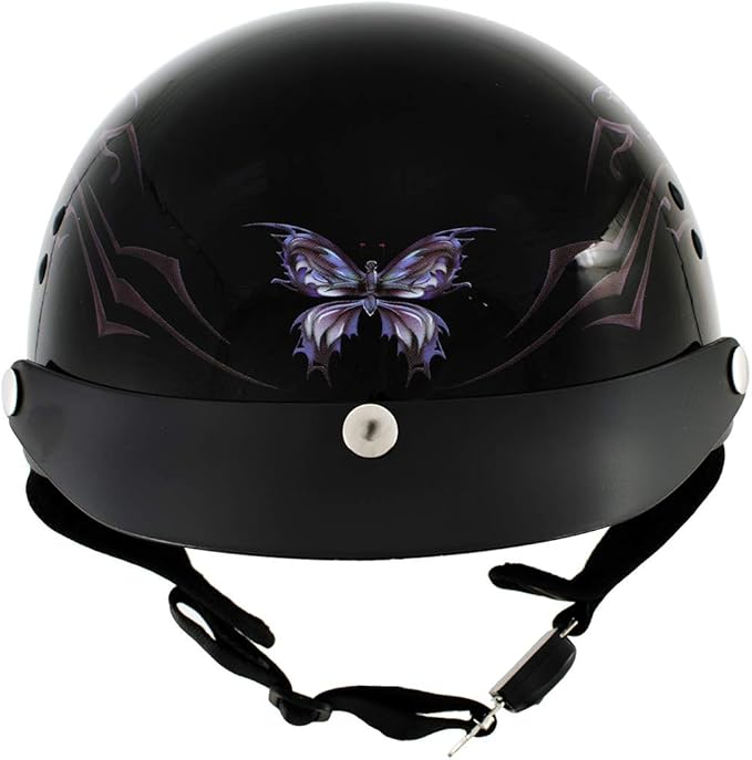 Hot Leathers Advanced Motorcycle DOT Skull Cap Classic Half Helmets Biker HLT