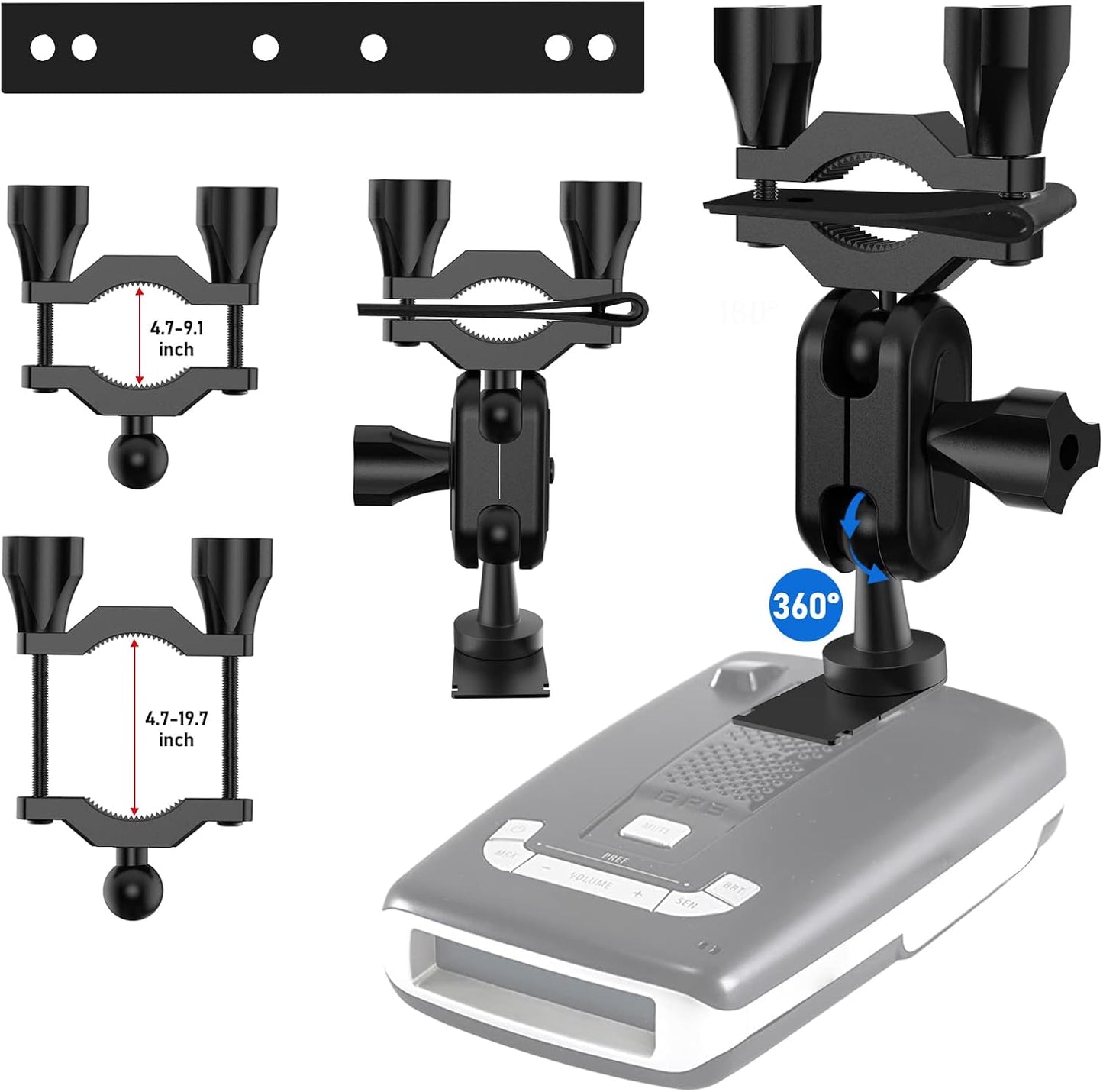 Radar Detector Mount,Rearview Mirror Stem Radar Detector Mount,for Escort Max,Max2,MAX360 Radar (Not Compatible with MAX360C & MAX3,Not Suitable to Radar Mount with Magnetic Connection)